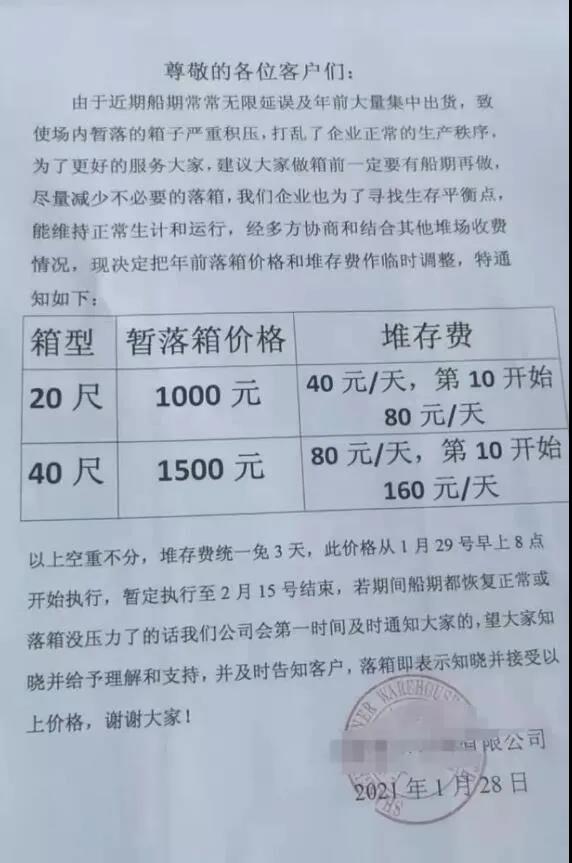 落箱費(fèi)飛漲到1500.....馬路變堆場、道路堵、一箱難落、司機(jī)難尋、卡車難求！