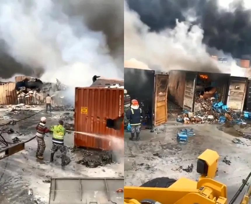 突發(fā)！你的貨物被燒了，未提貨，集裝箱被炸毀！